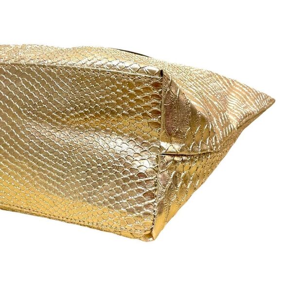 NEIMAN MARCUS Gold Python Embossed Tote - Picture 8 of 10